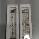 CAGOS Bracelet Beaded Band Compatible with Apple Watch 42mm/44mm/45mm Series 9 8 7 SE Series 6/5/4 Fashion Handmade Crystal Beads Stretchy Watch Strap for iWatch Bands Series 3/2/1 White 2 Pack