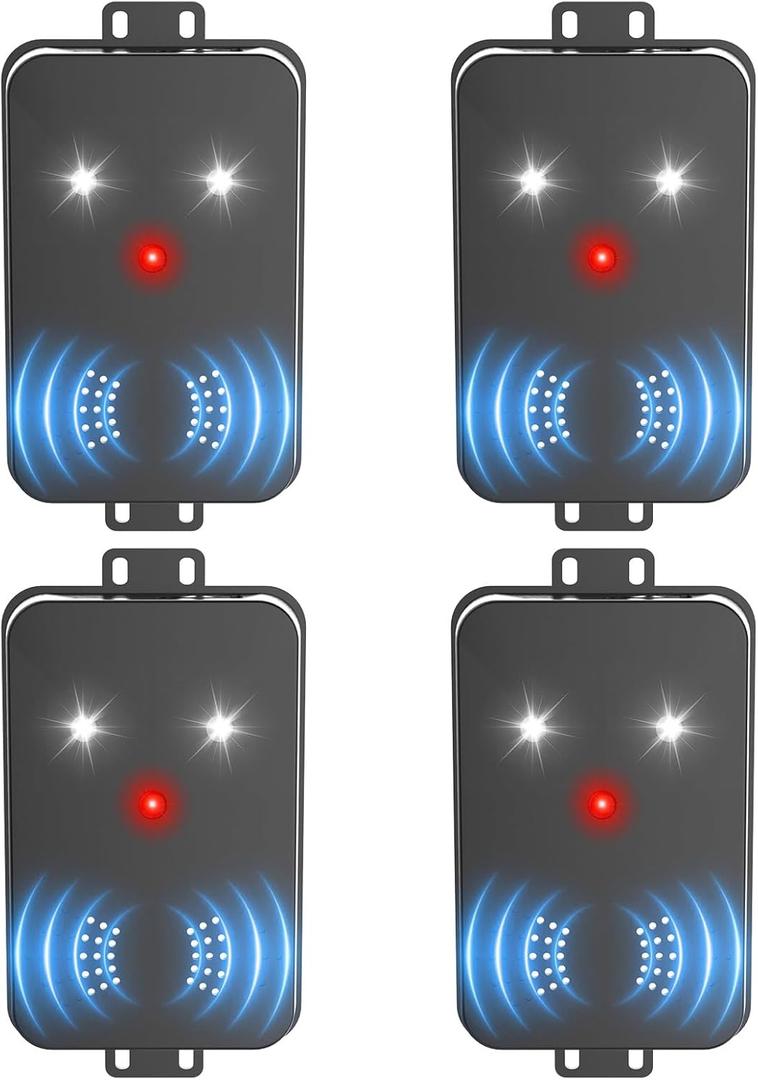 4 Pack Rodent Repellent for Car Engines, Three Power Supply Modes, Car Rodent Repeller Ultrasonic, Under Hood Flashing Light Covers a Wide Range, Suitable for Cars, Garages, Warehouses