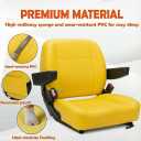 Universal Tractor Seat, Zero Turn Mower Seat with Adjustable Safety Belt Armrest Micro Switch for John Deere ZTR Skid Steer Loader Telehandler Dozer Excavator