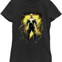 DC Comics Adam Back in Black Girls Short Sleeve Tee Shirt (Medium)