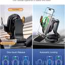 Wireless Car Charger Mount,15W Fast Charging Auto Clamping Car Phone Holder Charger for iPhone 15 14 13 12 Pro Max 11 XS, Samsung Galaxy S24 Ultra S23 S22 S21