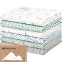 Organic Burp Cloths Baby Boy, Girl - 6-Pack Large 100% Cotton Burping Cloths for Babies, Spit Up Rags, Super Absorbent, Ultra Soft Newborn Rag, Gender Neutral, Machine Washable, Durable (Nordic)