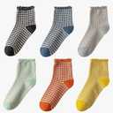 DarkCom Women's Ruffle Ankle Socks - 6 Pairs, Super Soft, Breathable, Cute Frilly Socks for Mary Jane Shoes