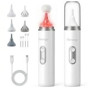 Renergy Ear Dryer, Rechargeable Ear Water Drying Aid with Red Light Therapy, Electric Ear Water Remover with 3 Airflow Modes & Massage for Dry Ears, Swimmers, Showers, Water Sports, Hearing Aid Use