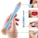 4-in-1 Makeup Brush, Makeup Sponge, Blush Blending, Eyeshadow, Eyebrow & Liner Lip Face Foundation All-in-One Brushes Travel Makeup Brush Set Mini Makeup Tools Kit, Cosmetics Gift for Women