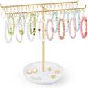 OAOLEER Bracelet Holder Organizer,2 Tier Jewelry Stands and Displays with 40 Movable Hooks Gold Bracelet Stand Jewelry Rack for Necklaces Bangles