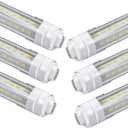 4FT T8 LED Tube Lights,36W 3600lm,Daylight White 5000K,R17d Base,45.8 inches End to End,60W F48T12 CW HO Bulb Replacement,Ballast Bypass,Dual-Ended Power for Sign,Shop,Pack of 6