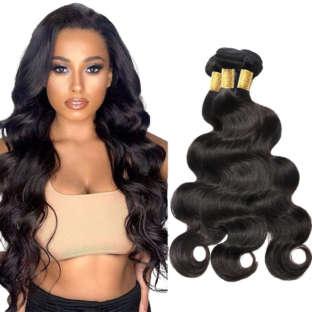 24 26 28 inch Bundles Human Hair Body Wave Bundles #1B Human Hair Bundle Natural Black Body Wave Bundle 150g