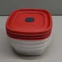 Rubbermaid Easy Find Lid Square 5-Cup Food Storage Container (Pack of 3), Red (Vented)