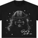 VIPWOLF Men's Graphic Y2K Shirt Casual Short Sleeve Round Neck Regular Fit Summer Baggy T-Shirts (Large, Black # 04)