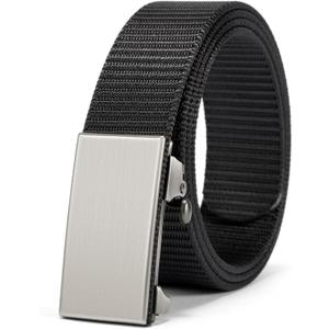 BOSTANTEN Ratchet Web Belt Men, Nylon Golf Adjustable Work Belt for Men with Casual Pants