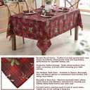 Newbridge Christmas Red Spruce Plaid 60 x 120 Inch Rectangle Fabric Tablecloth  Holly, Pinecones & Evergreen Winter Print, Soil Resistant No-Iron Holiday Dining Table Cover