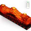 Electric Fireplace Logs Realistic Flame Effect with Candle LED Flame Light USB Powered Electric Fireplace Insert Log Remote Control Home Decoration 16 Inches