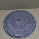 SHACOS Round Braided Placemats Set of 6 Circle Place Mats Kitchen Table Mats for Dining Table Wedding Party (Blue Gray, 6)