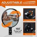 24-Inch Convex Security Corner Mirror - Adjustable Fixing Bracket, Wide Angle, Indoor and Outdoor Use - Ideal for Major Warehouse, Industrial Areas, Large Parking Lots, Alleys and Driveways