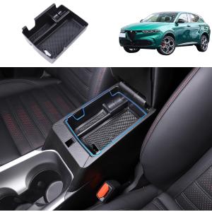 Car Center Console Organizer Tray Compatible with Alfa Romeo Tonale 2022-2024 Accessories Console Organizer Central Storage Box, Armrest Organizer Insert Tray Armrest Console Organizer