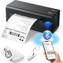 Thermal-Shipping-Label-Printer for Small Business 4x6 Bluetooth Thermal Label Printers 300mm/s Compatible Windows Mac, Android, Desktop Print Sticker Makers Machine widely Used for Amazon,Ebay (Black-new)