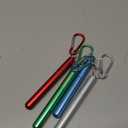 Cruise Ship Essentials,4-Pack reusable Collapsible Stainless Steel Drinking Straws with Aluminum Case,Cleaning Brush,and Keychains-Silver,Blue,Red,Green