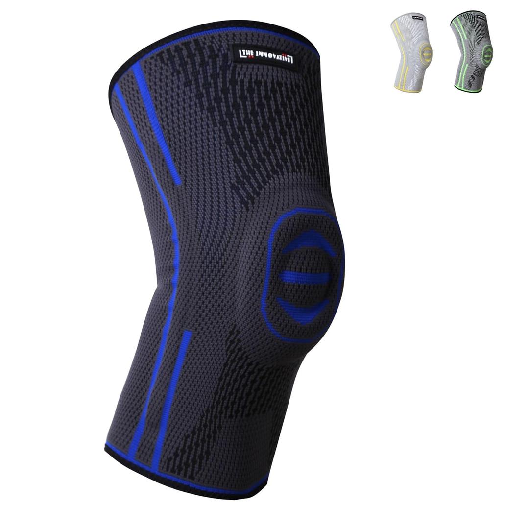 The Innovative Knee Support with Patella Gel Pad & Spring Stabilizers  Non-Slip Knee Sleeve for Men & Women, Perfect for Arthritis, Meniscus Tear, ACL, Joint Pain Relief & Sports Recovery (Black Blue, XXL)