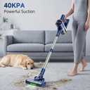 Cordless Stick Vacuum Cleaner - 40KPA Powerful Suction Vacuum with 45 Min Runtime, Detachable Battery, Anti-Tangle & 1.5L Dust Cup, 8 in 1 Vacuum Cleaner for Pet Hair, Carpet, HardFloor, Blue