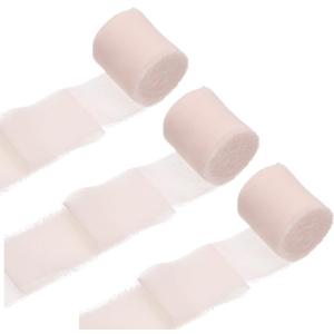 2 x Chiffon Sibbon - 1.5 Inch x 16 Yards,3 Rolls Pink Ribbon for Wedding Decor, Bridal Bouquets, Invitations, Ribbon for Gift Wrapping & Party Decorations (White, 5)