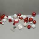 36 Pcs Christmas Balls Ornaments for Ceiling, 1.6'' 2.4'' 3.2'' Large Big Shatterproof Christmas Hanging Decorations Balls for Tree Xmas Holiday Party Indoor(Red, White)