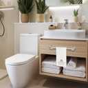 Funny Shark Bathroom Hand Towels, Shark Bathroom Decor, Coastal Beach Ocean Animal Decorative Hand Towels for Kids Bath Room Washroom, 16x24 Inch