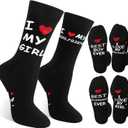 Valentines Day Socks for Men Women Him Her Girlfriend Boyfriend Couple, Anniversary Birthday Romantic Heart Gifts (Black)