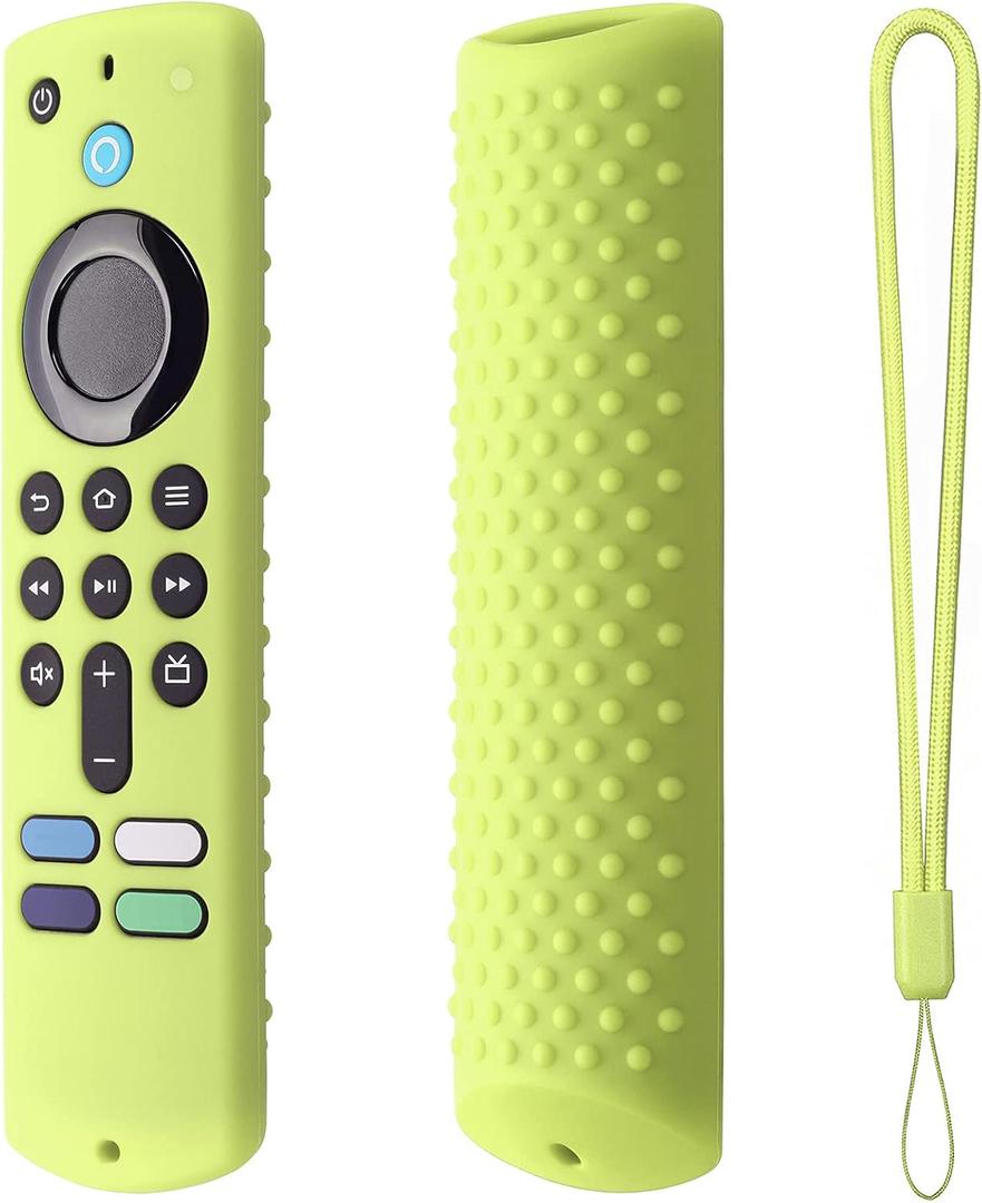 Silicone Cover Compatible with Fire TV Stick (3rd Gen) Remote Firestick Remote Cover for Firesticksticktv Silicone Protective Case Sleeve(Glow Green) 