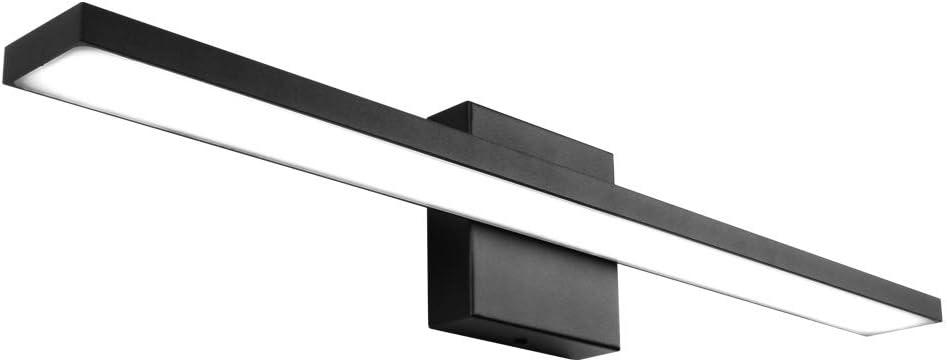 Ralbay 24inch Modern LED Black Vanity Light 20W Frosted Aluminum for Bathroom Vanity Lighting Fixtures Cool White 6000K