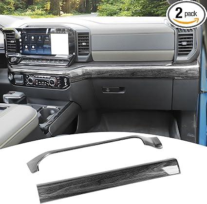 49.99PDKLIN for Silverado Center Console Dashboard Panel Trim Cover for Chevy Silverado 2022 up Black Wood Grain Interior Accessories 2pcs