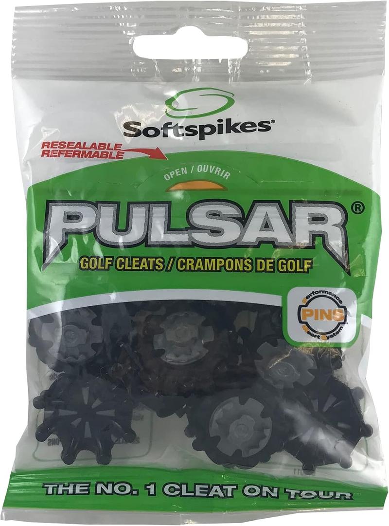 Softspikes Pulsar Golf Cleats Pins - 20 Count Clamshell, Black, 4
pack