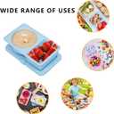 stuuikf 2-Pack Silicone Snack Containers with Cutlery Strap & Double Compartment, Collapsible Box with Secure-Snap Lids for Travel, Office, Picnic (Blue & Pink)