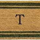 Calloway Mills Green Border 24" x 36" Monogram Doormat (Letter T)