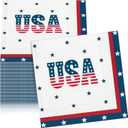 100 Pcs 250th Anniversary 4th of July Party Supplies " 250 Years of Freedom'' Red and Blue Fourth of July Napkins American Birthday Patriotic Party Decor for Independence Memorial Day