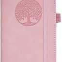 Small Pocket Notebook, Leather Journal Mini (Pink) (A6)