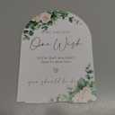 Eucalyptus Rose Wedding Memorial Sign, 6 x 8 Inch White Arch Acrylic Sign with Holder, Wedding Sign for Ceremony and Reception, Event Party Decoration Supplies - AM10