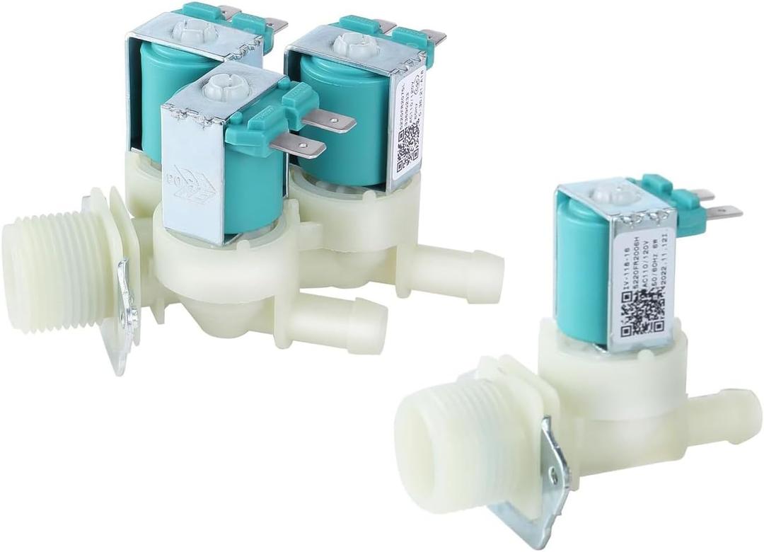 Water Inlet Valve Set 5220FR2075L5220FR2006H Compatible with LG & Kenmore Washer | OEM Replacement for Model 5221ER1003A, 5220FR2006L, AP5986564 | Fix Leaking, Noisy Fill, Water Control Issues