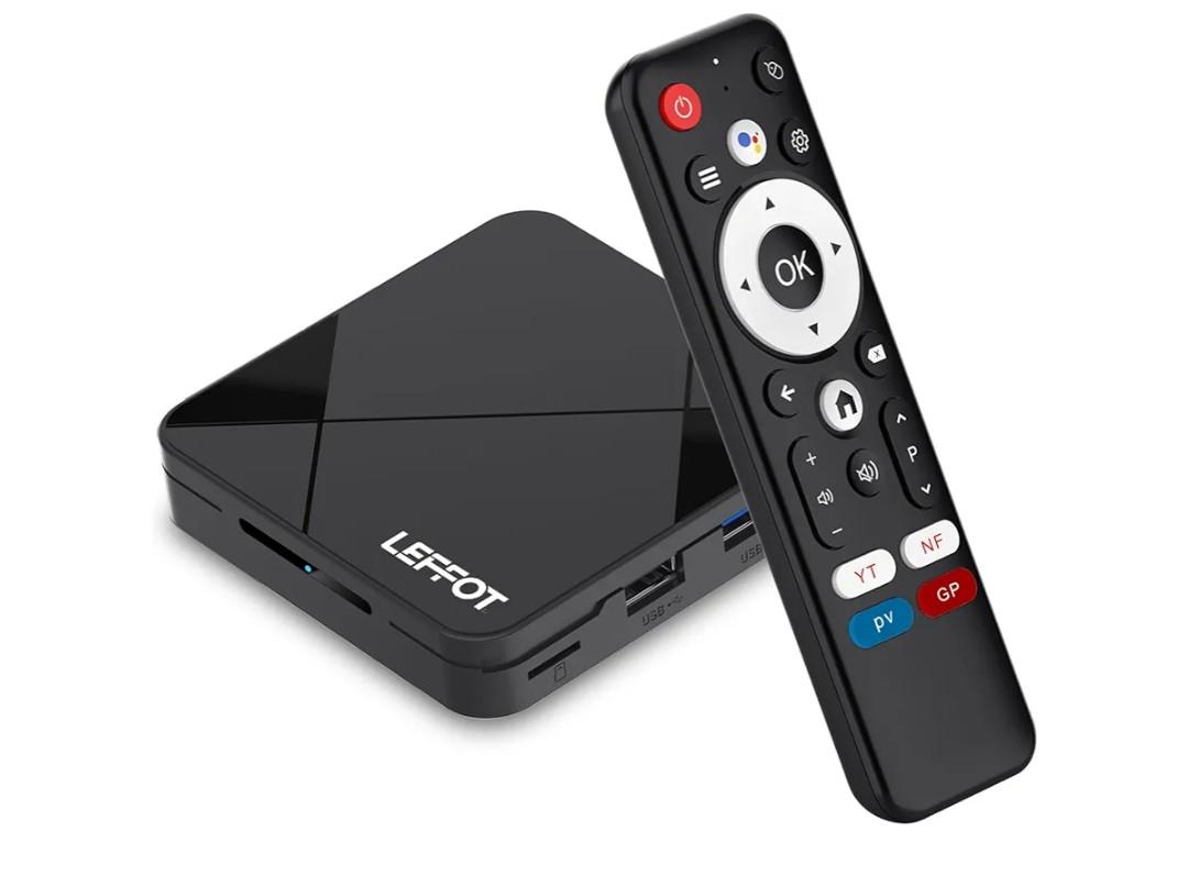 Android 14 TV Box, 2GB RAM + 16GB ROM, 4K Ultra HD Home Streaming Device for TV, 4K@60Hz Video Output, Support Voice Remote, WiFi 6, BT 5.4, HDR10, 3D, 100M Ethernet, RK3518 Quad-Core A53 CPU