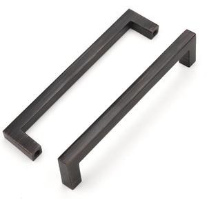 30 Pack 5 Inch Solid Cabinet Pulls, Oli Rubbed Bronze Dresser Drawer Handles, Suqare Bar Kitchen Cabinet Hardware, Zinc Alloy (5" (128mm)Hole Centers)