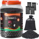 hygger Aquarium Activated Carbon, Premium Natural Coconut Shell Activated Charcoal for Freshwater and Saltwater, Fish Tank Filter Media, Water Purification Carbon (45.8 oz with Fine Mesh Bag)