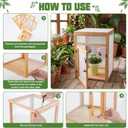Bucherry Wooden Butterfly Habitat Cage Kit Monarch Caterpillar Enclosure with Mesh Tent & Wood Frame, Detachable Insect Observation House for Kids Outdoor Garden(15.7")