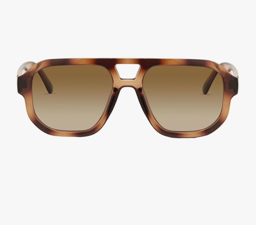 livho Trendy Polarized Square Aviator Sunglasses Women Men Square Eyewear Frame, Retro Sun Glasses for Women Men 2025 Shades