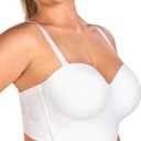 HSIA Longline Strapless Bra for Women, Anti-Slip Support Corset for Large Bust Convertible Bustier Bandeau for Big Breasts (Pure White, 38D)