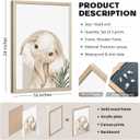 Animal Wall Art Pictures Baby Nursery Canvas Wall Art Decor Safari Animal Prints Jungle kids Wall Art Woodland Nursery Wall Decor Giraffe Jungle Poster for Room 16x24 Inch Wood Framed Set of 3