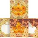 qiqee Thanksgiving Auto-pop Up 10x10x2.5 inch Pie Boxes with Window Pumkin Leaves 30Packs Cookie Donut Bakery Box