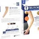 Truform Lymphedema Compression Arm Sleeve, 20-30 mmHg Post Mastectomy Support, Dot Top Grip Band, Beige, Large