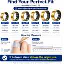 Smart Ring Health & Fitness Tracker for Men & Women, Heart Rate, SPO, Sleep & Activity Monitoring, IP68 Waterproof, Long Battery Life, Family Care Mode, No Subscription Fee (Gold, 9)