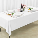 1 Pack White Tablecloth 60 x 102 Inch Rectangular Table Cloth for 6 Foot Rectangle Tables, Wrinkle Resistant Washable Polyester Fabric Table Covers for Wedding Party Banquet Buffet and Camping