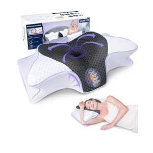 SAHEYER Memory Foam Cervical Pillow, 2 in 1 Ergonomic Orthopedic Neck Pillow for Neck and Shoulder Pain Relief, Side Sleeper Pillow for Side Back Stomach (Grey)